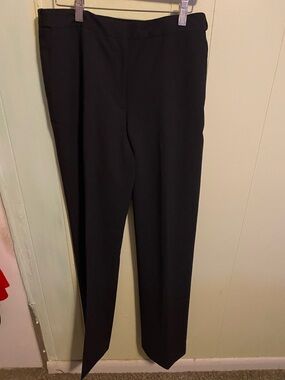 Lands' End Black Women's Trousers with Polished Waistband 10 Tall